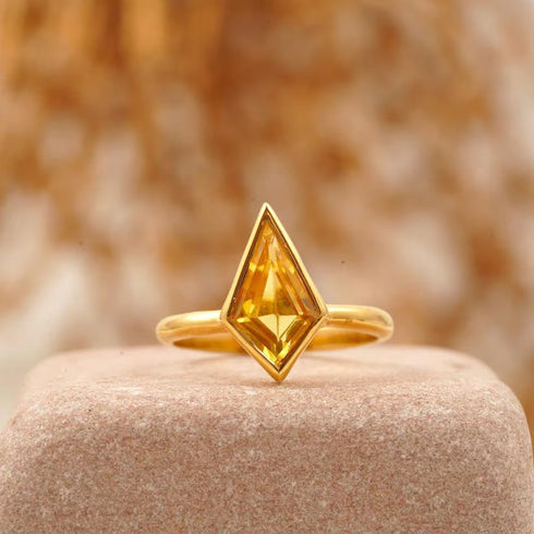 18k Gold Vermeil Kite Citrine Ring