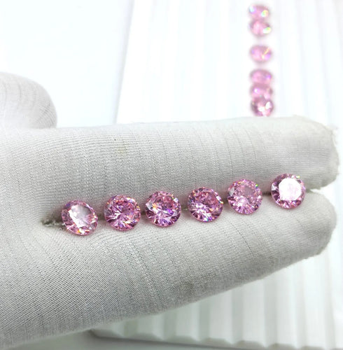 AAA Rose Pink Cubic Zirconia: Round Shape Loose Gemstones (0.5mm - 15mm)