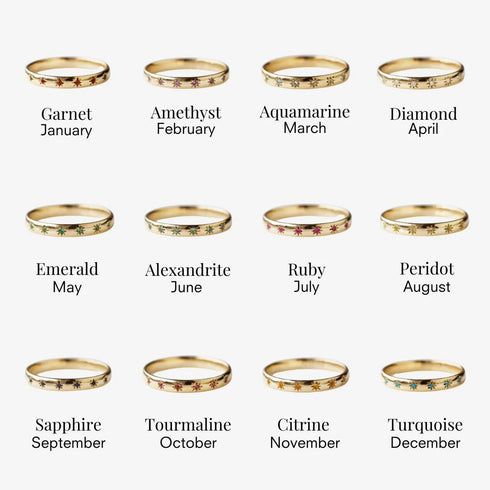 Multi Birthstone Ring, Family Birthstone Ring, Christmas Gift, Mother's Day Gift, Gold Ring, Birthstone Ring Jewelry Gifts