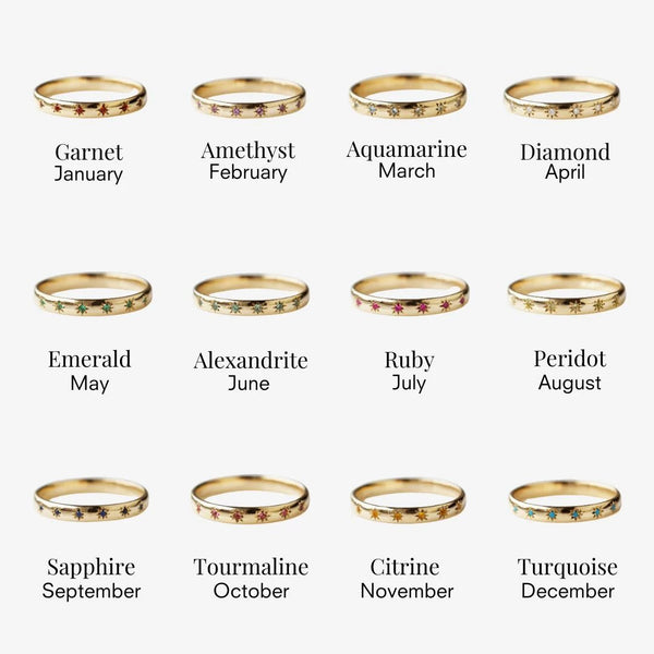 Multi Birthstone Ring, Family Birthstone Ring, Christmas Gift, Mother's Day Gift, Gold Ring, Birthstone Ring Jewelry Gifts