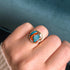 Turquoise Statement Ring, 14k Gold Filled, 925 Sterling Silver- Oyster Copper Turquoise Ring, Gift for Her, Handmade Bohemian Ring