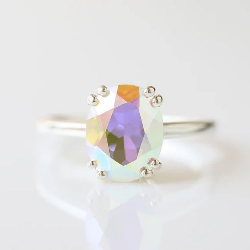 Topaz Statement Ring, Mystic Topaz Ring, Mystic Stone Rings, Mystic Topaz Wedding Ring, Mystic Topaz Engagement Ring, Topaz Solitaire Rings