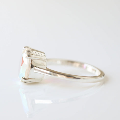 Topaz Statement Ring, Mystic Topaz Ring, Mystic Stone Rings, Mystic Topaz Wedding Ring, Mystic Topaz Engagement Ring, Topaz Solitaire Rings