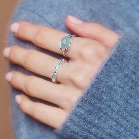 14k Gold Vermeil Aquamarine Ring, Natural Aquamarine Statement Ring, Aqua Gemstone handmade Ring Jewelry, Women's Ring, Gift For Anniversary