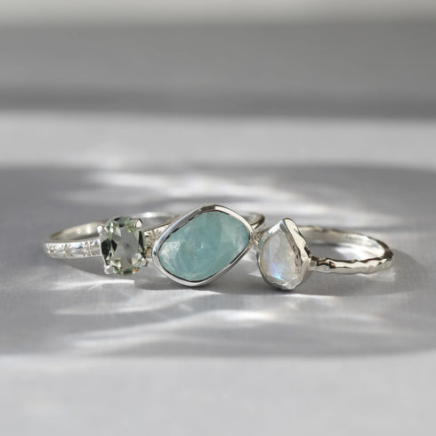 14k Gold Vermeil Aquamarine Ring, Natural Aquamarine Statement Ring, Aqua Gemstone handmade Ring Jewelry, Women's Ring, Gift For Anniversary