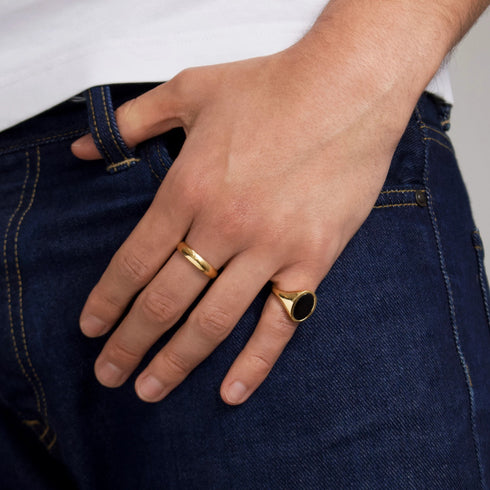 Black Onyx Ring, 14k Gold Vermeil Handmade Ring, 925 Sterling Silver Handcrafted Ring, Wedding Ring, Anniversary Gift, Black Gemstone Ring