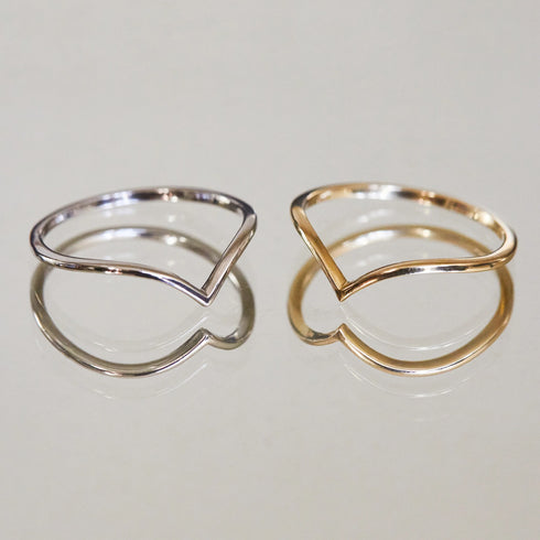 Wishbone Ring, Handcrafted Ring, Dainty Gold Chevron Ring, 14k Gold Filled V Ring, Gold Stacking Ring, Thin Stack Chevron V Ring, Minimalist
