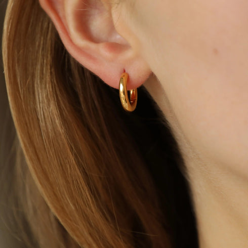 Natural Green Amethyst Hoop Earrings, 14K Gold Vermeil Earrings, 925 Sterling Silver Earrings, Dainty Earrings, Women's Hoop Earring for her