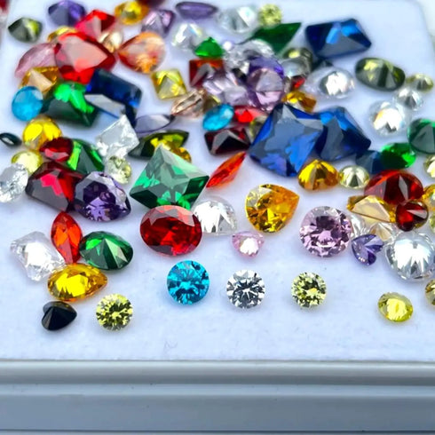 Cubic Zirconia AAA Quality Bulk Semiprecious CZ Mix Shape & Colors Wholesale Lot Brilliant Quality All Size Mix Cubic Zirconia Stones
