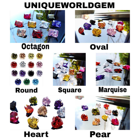 Cubic Zirconia AAA Quality Bulk Semiprecious CZ Mix Shape & Colors Wholesale Lot Brilliant Quality All Size Mix Cubic Zirconia Stones