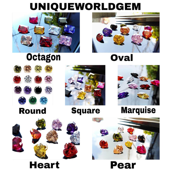 Cubic Zirconia AAA Quality Bulk Semiprecious CZ Mix Shape & Colors Wholesale Lot Brilliant Quality All Size Mix Cubic Zirconia Stones