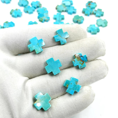 Kingman Turquoise Handmade Gemstone Cross Shape Good Quality Gemstone Loose Gemstone Very Rare Blue Turquoise Cross Protection Gemstone Lots