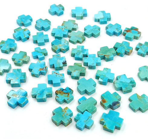 Kingman Turquoise Handmade Gemstone Cross Shape Good Quality Gemstone Loose Gemstone Very Rare Blue Turquoise Cross Protection Gemstone Lots