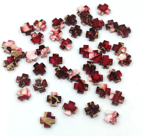 Natural Red Buffalo Kingman Turquoise 15mm to 30mm Cross Gemstone Healing Gemstone Loose Gemstone Rare Turquoise Cross Gemstone For Making Jewelry For Gift
