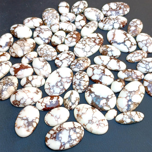 Wild Horse Magnesite Gemstone, Natural Oval Shape Mix Size Wild Horse Magnesite Cabochon Lot For Jewelry Making Stone Handmade Cabochon