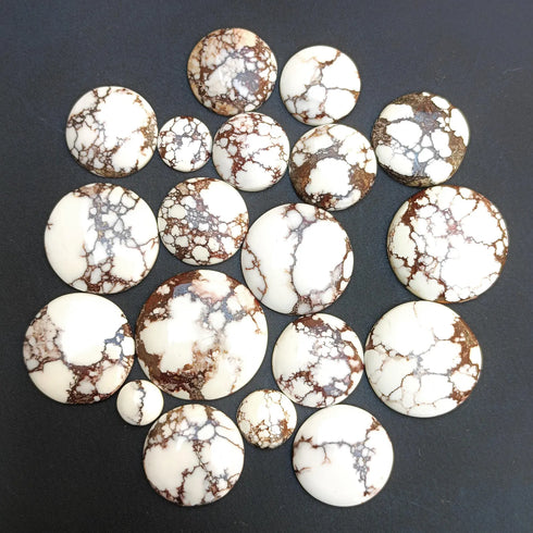Round Shape Wild Horse Magnesite Smooth Cabochon, Natural Gemstone For Jewelry Making, 8mm 9mm 10mm 11mm 12mm 13mm 14mm 15mm 16mm - 30mm