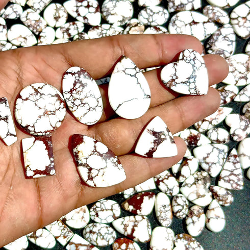 Wild Horse Magnesite Gemstone, Natural Wild Horse Magnesite Stone, Wild Horse Magnesite Cabochon Lot For Jewelry Making Stone Handmade Stone