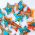 Natural Kingman Mohave Orange Oyster Turquoise Cabochon, Star Shape 5mm - 30mm Orange Spiny Oyster Turquoise Loose Star Gemstones