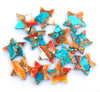 Natural Kingman Mohave Orange Oyster Turquoise Cabochon, Star Shape 5mm - 30mm Orange Spiny Oyster Turquoise Loose Star Gemstones