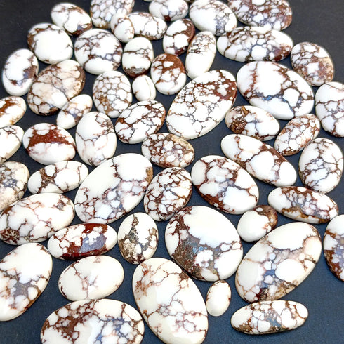 Wild Horse Magnesite Gemstone, Natural Oval Shape Mix Size Wild Horse Magnesite Cabochon Lot For Jewelry Making Stone Handmade Cabochon