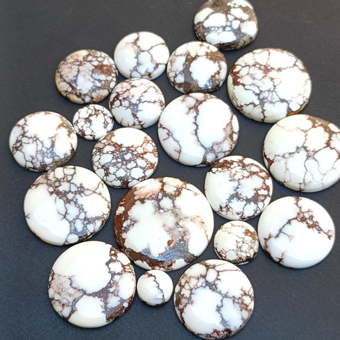 Round Shape Wild Horse Magnesite Smooth Cabochon, Natural Gemstone For Jewelry Making, 8mm 9mm 10mm 11mm 12mm 13mm 14mm 15mm 16mm - 30mm