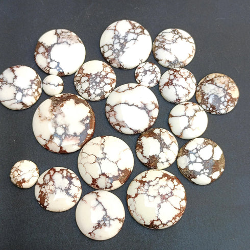 Round Shape Wild Horse Magnesite Smooth Cabochon, Natural Gemstone For Jewelry Making, 8mm 9mm 10mm 11mm 12mm 13mm 14mm 15mm 16mm - 30mm