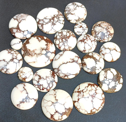 Round Shape Wild Horse Magnesite Smooth Cabochon, Natural Gemstone For Jewelry Making, 8mm 9mm 10mm 11mm 12mm 13mm 14mm 15mm 16mm - 30mm