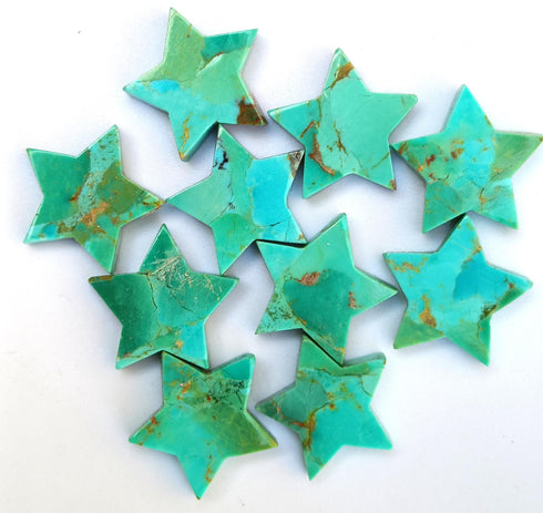 Natural Kingman Mohave Turquoise Star Shape Gemstone 5mm - 30mm Turquoise Gemstone Smooth Jewelry Making Gemstone Handmade Carving Cabochons