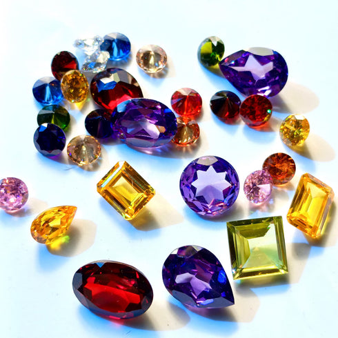 Cubic Zirconia AAA Quality Bulk Semiprecious CZ Mix Shape & Colors Wholesale Lot Brilliant Quality All Size Mix Cubic Zirconia Stones