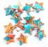Natural Kingman Mohave Orange Oyster Turquoise Cabochon, Star Shape 5mm - 30mm Orange Spiny Oyster Turquoise Loose Star Gemstones