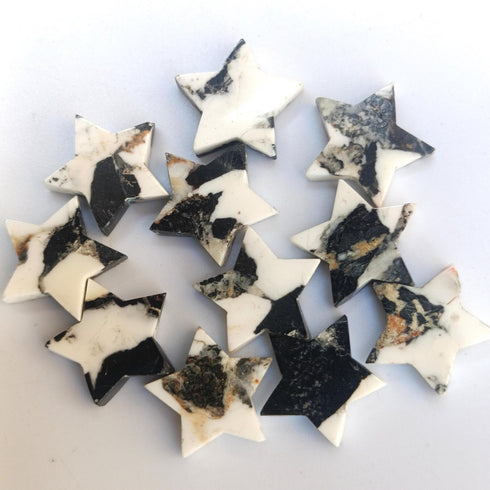 White Buffalo Turquoise Carving Star Gemstone, Star Shape 5mm - 30mm Gemstone, Jewelry Making Cabochons, Carving Dahlia Turquoise Gemstone