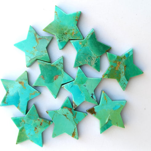 Natural Kingman Mohave Turquoise Star Shape Gemstone 5mm - 30mm Turquoise Gemstone Smooth Jewelry Making Gemstone Handmade Carving Cabochons