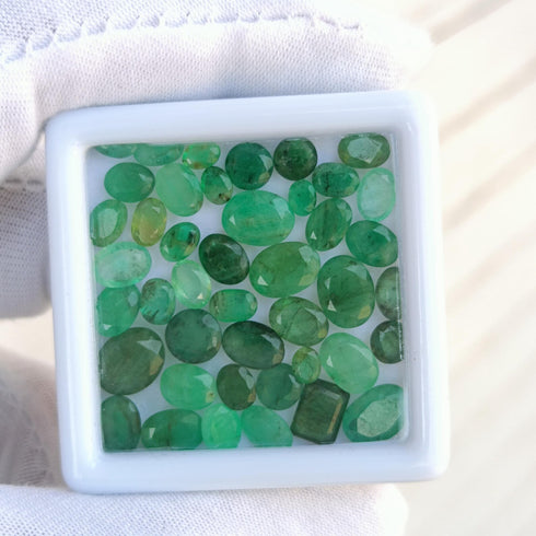 Natural Zambian Emerald A One Quality Faceted Brilliant Cut Emerald From Zambia | 4mm to 8mm Small Size Emerald Gemstone For Jewelry Making