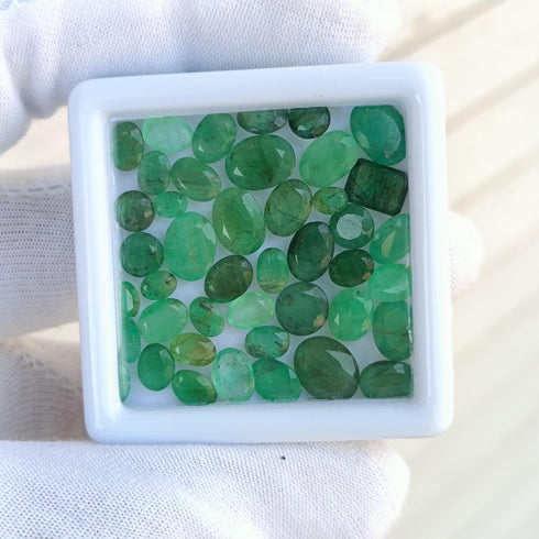 Natural Zambian Emerald A One Quality Faceted Brilliant Cut Emerald From Zambia | 4mm to 8mm Small Size Emerald Gemstone For Jewelry Making