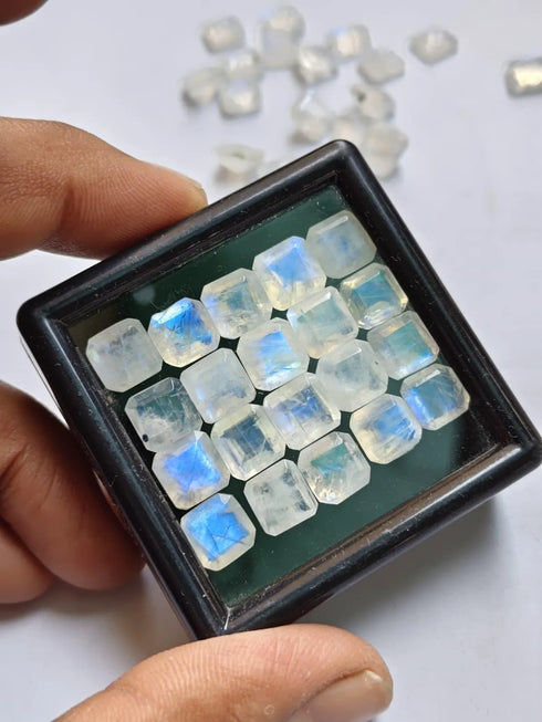 Natural Rainbow Moonstone Gemstone Octagon Shape 4mm - 12mm Rainbow Gemstone Jewelry Making Gemstone Handmade Gemstone