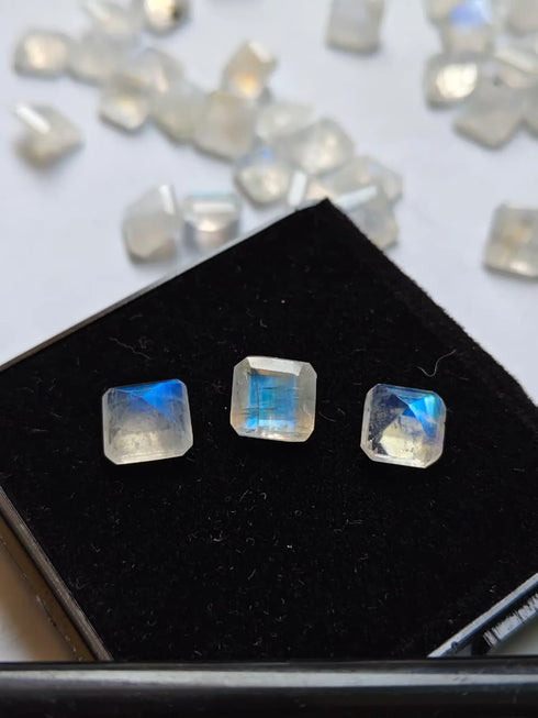 Natural Rainbow Moonstone Gemstone Octagon Shape 4mm - 12mm Rainbow Gemstone Jewelry Making Gemstone Handmade Gemstone