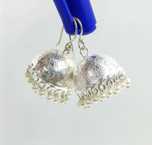 18k Gold Plated Jhumka Earrings: Indian Style Brass