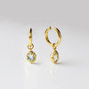 Green Amethyst Hoop Earrings: 14k Gold Vermeil, Sterling Silver