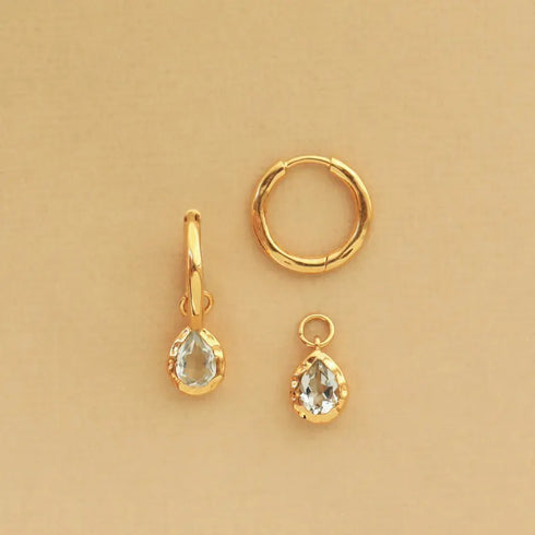 Green Amethyst Hoop Earrings: 14k Gold Vermeil, Sterling Silver