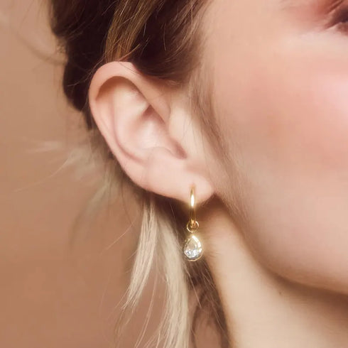 Green Amethyst Hoop Earrings: 14k Gold Vermeil, Sterling Silver