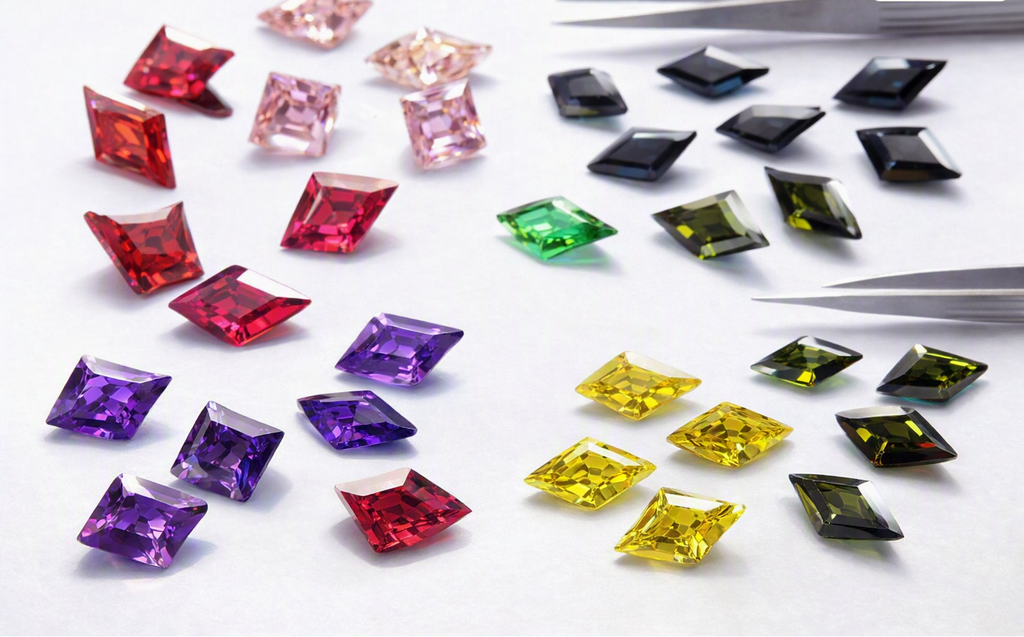 Cubic Zirconia AAA Quality 5pcs Cubic Zirconia Diamond Kite shape Stones 7x14mm Size