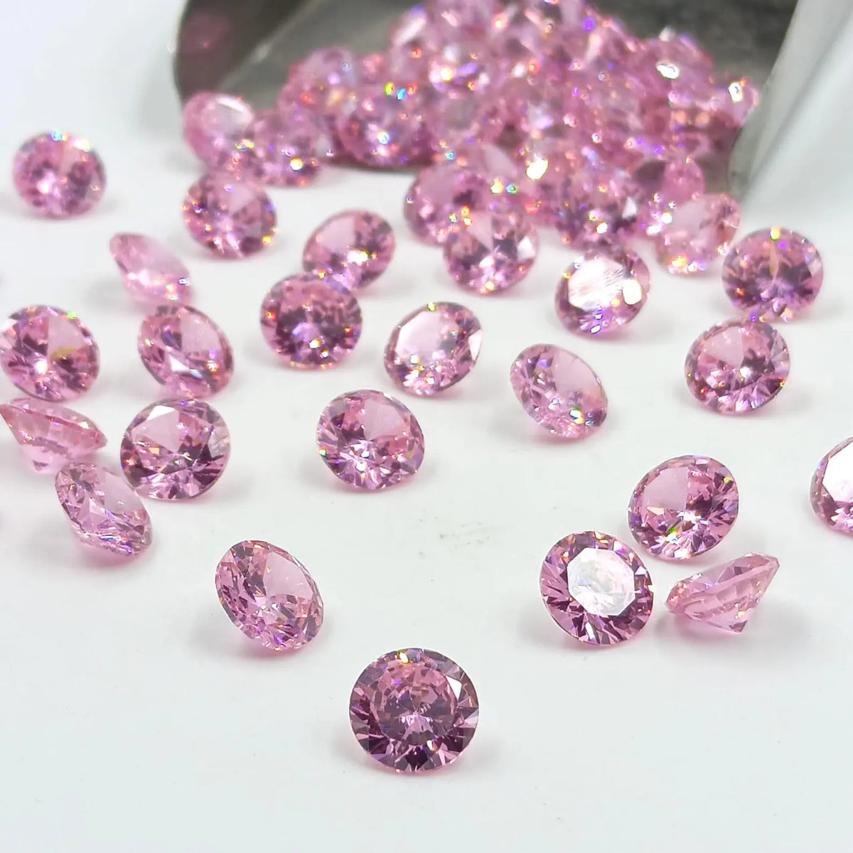 AAA Rose Pink Cubic Zirconia: Round Shape Loose Gemstones (0.5mm - 15mm)