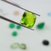 AAA Green Peridot Gemstone: Faceted Cushion Cut, Jewelry Making