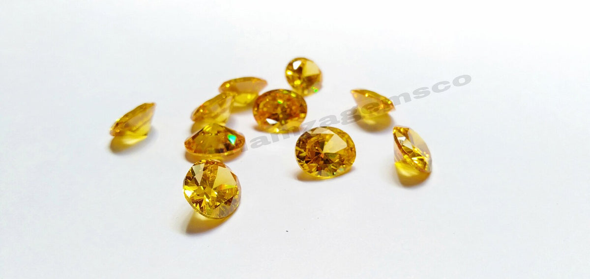 Cubic Zirconia AAA Quality Cubic Zirconia Oval Shape Yellow Color CZ Loose Stones (2x4mm - 15x20mm) Zirconia