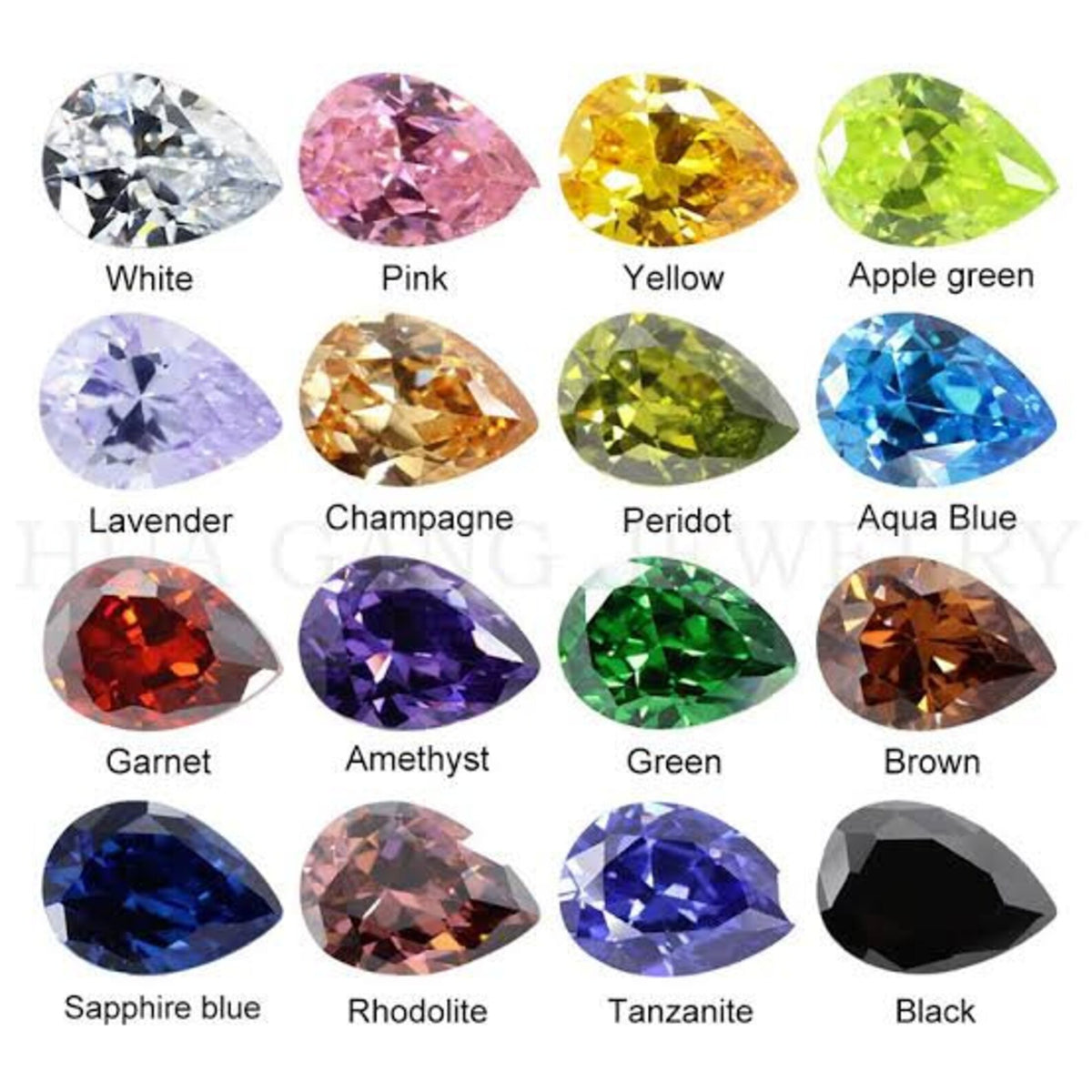 Cubic Zirconia AAA Quality Cubic Zirconia Pear shape Multi-Colors CZ Loose Stones (2x4mm to 10x12mm) Cubic zirconia