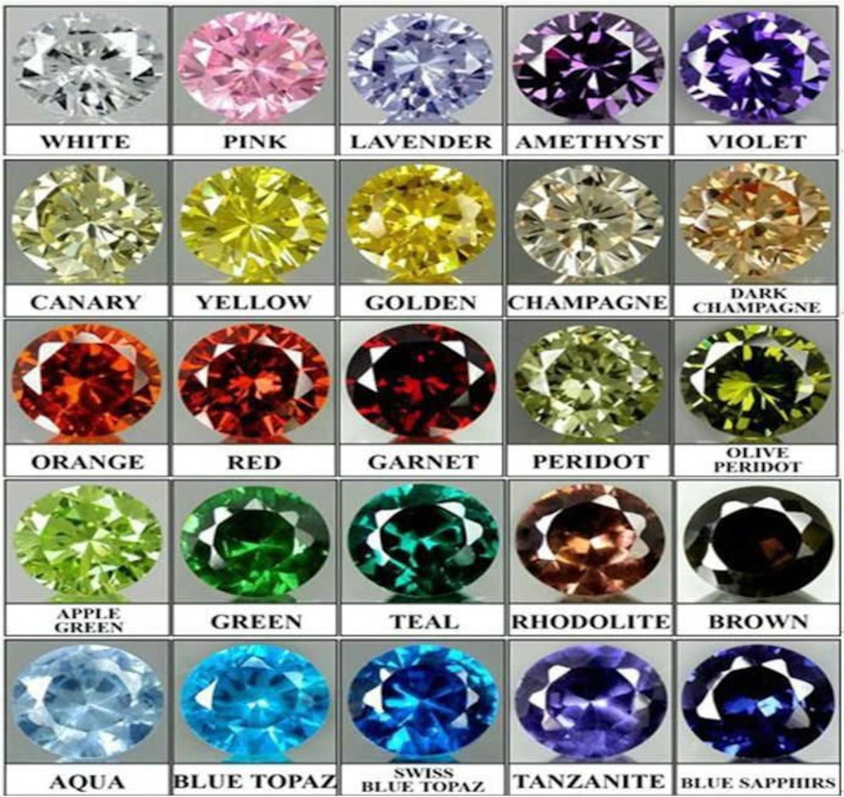 Cubic Zirconia AAA Quality Cubic Zirconia Oval shape Multi-Colors CZ Loose Stones (2x4mm - 15x20mm) Cubic zirconia