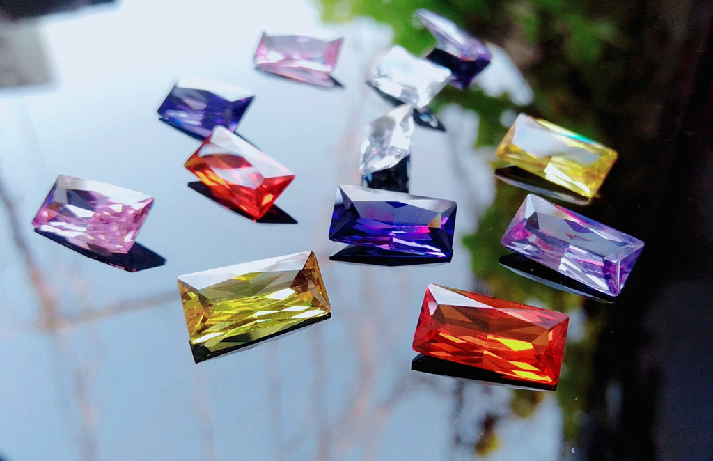 Cubic Zirconia AAA Quality Cubic Zirconia Rectangle shape 6 Multi-Colors CZ Loose Stones 6x12mm zirconia