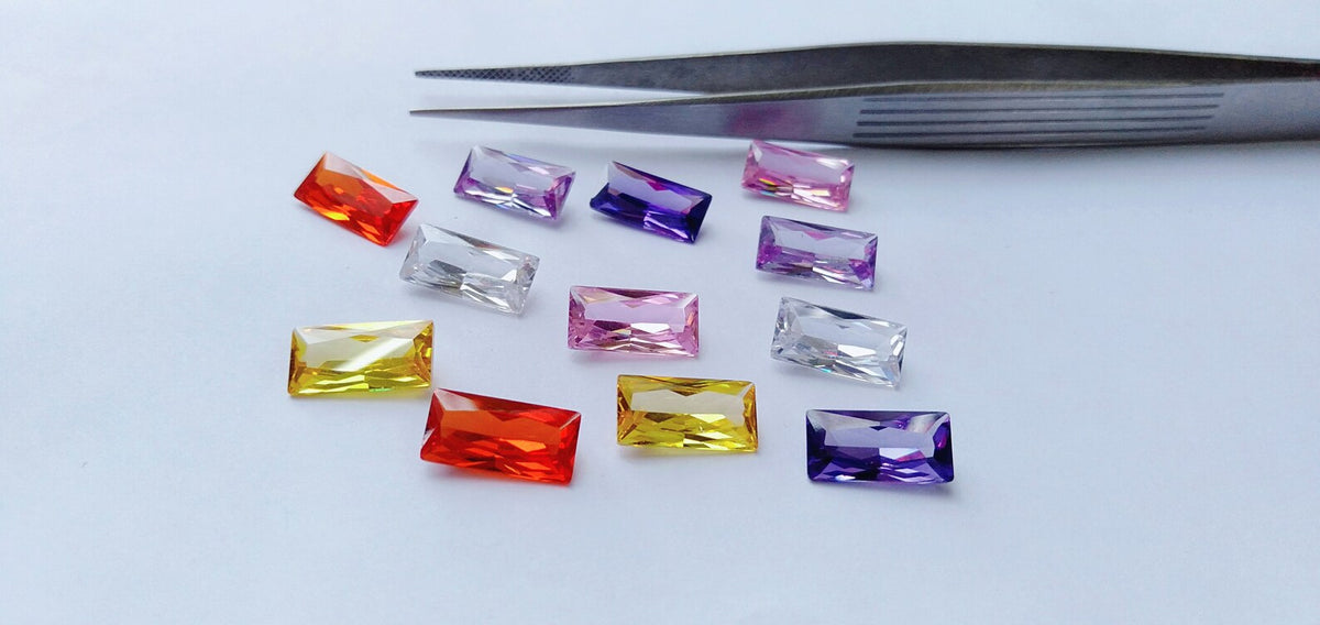 Cubic Zirconia AAA Quality Cubic Zirconia Rectangle shape 6 Multi-Colors CZ Loose Stones 6x12mm zirconia