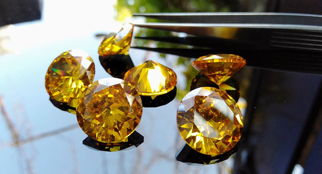 Cubic Zirconia AAA Quality Cubic Zirconia Round shape Yellow Color CZ Loose Stones (0.5mm - 15mm) Cubic Zirconia