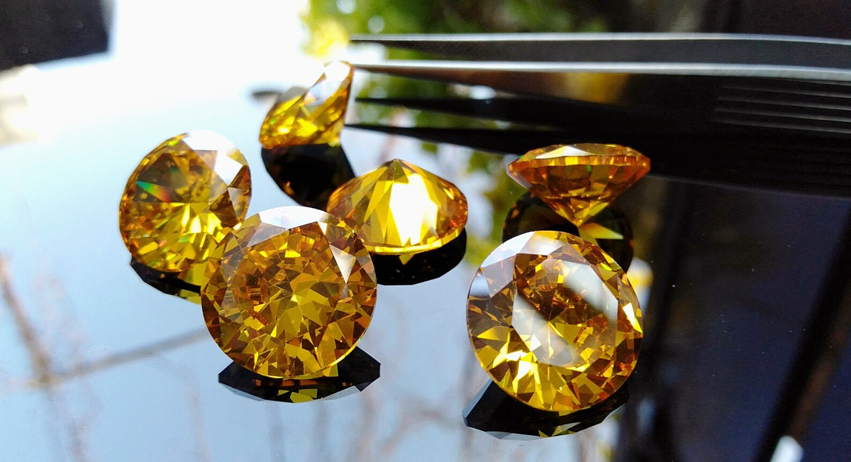 Cubic Zirconia AAA Quality Cubic Zirconia Round shape Yellow Color CZ Loose Stones (0.5mm - 15mm) Cubic Zirconia